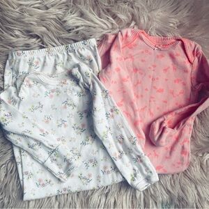Floral and Pink Kids Pajama Set